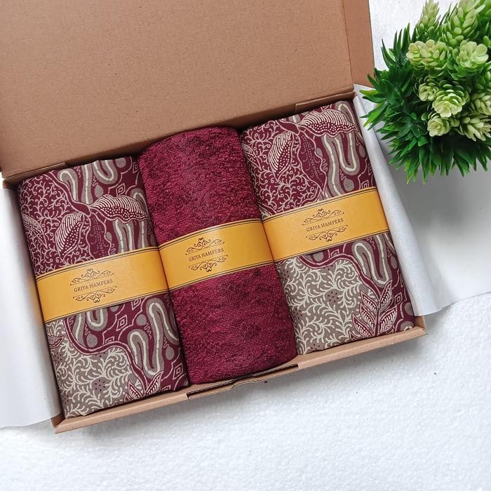 New Kado Nikahan / Kado Pernikahan Kain Batik Sarimbit + Brokat Original