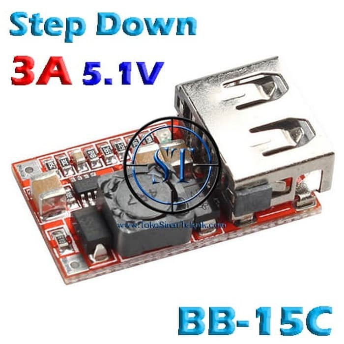 [YE] Kit Step Down KIS3R33S DC-DC IN 5-24v Out 5v3A Module Modul Penurun Tegangan Charger Hp BB-15C