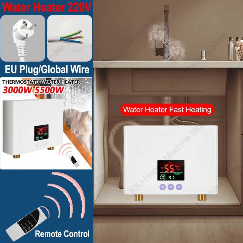 Pemanas Air Listrik Pemanas Aliran Pemanas Kolam Renang Dapur Kamar Mandi Pemanas Air Instan 3000W/5