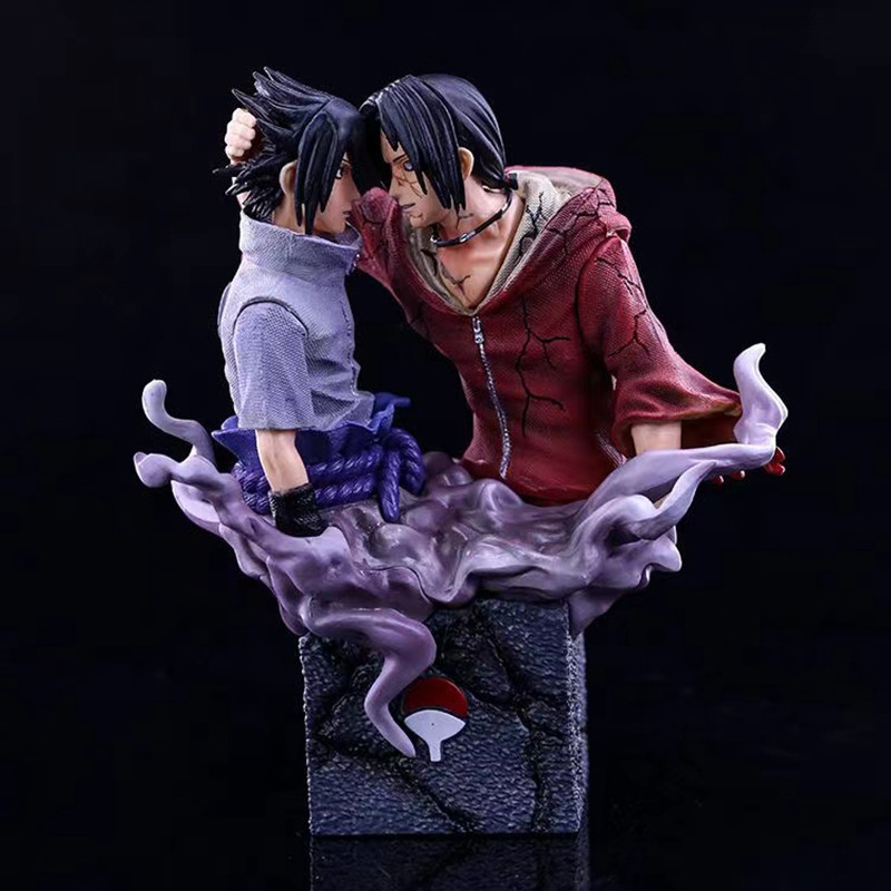 17Cm Anime NARUTO Patung Patung GK Rekonsiliasi Persaudaraan Uchiha Itachi Uchiha Sasuke Figur Aksi 
