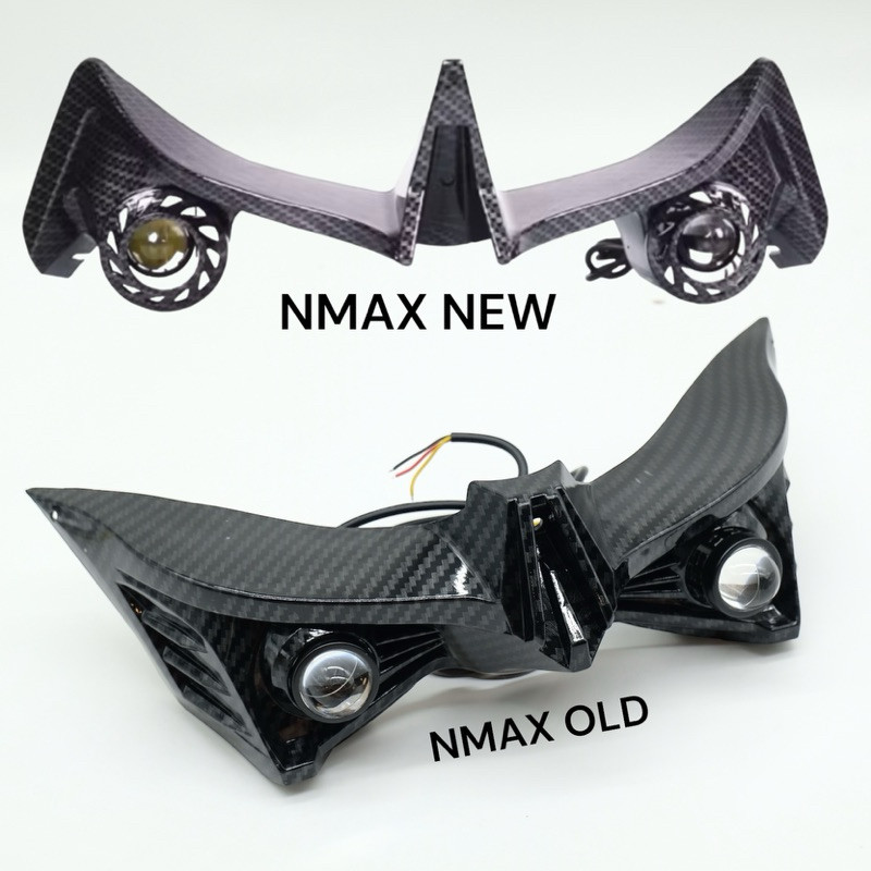 Ready Stock Winglet Nmax New Dengan Lampu Laser Carbon Karbon Abs Winglet Lampu Depan Laser Led Nmax