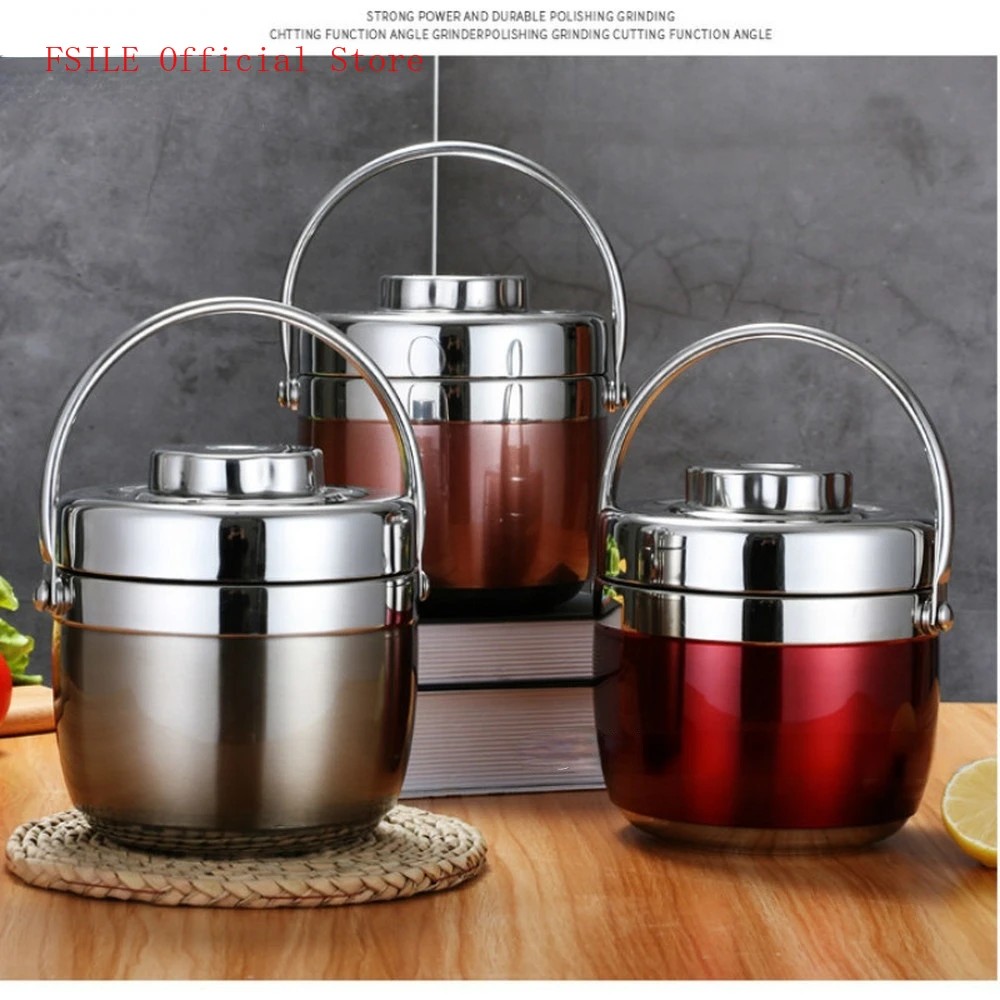2020 Baru 1.5/1.2L Stainless Steel Makanan Termos 12-24 Jam Vakum Kotak Makan Siang Thermo Wadah Top
