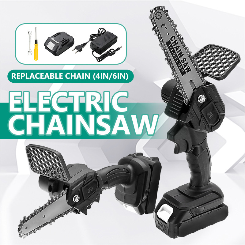 Gergaji Mesin Tanpa Kabel 18V 6 Inci Gergaji Listrik Mini Portabel Pemotong Alat Listrik Taman untuk