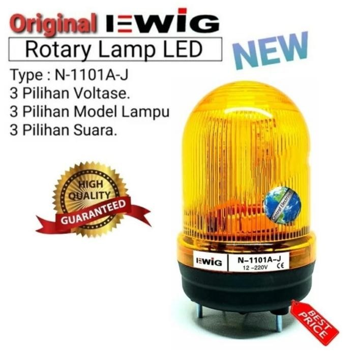 lampu rotary+sirine EWIG N-1101A-J warning light + buzzer 3,5inch