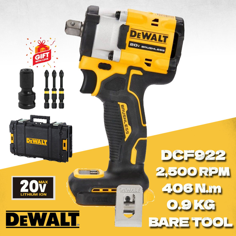 DEWALT DCF922B ATOMIC 20V 1/2 in Cordless Impact Wrench Dengan Detent Pin Anvil Tool Hanya Kunci Pas