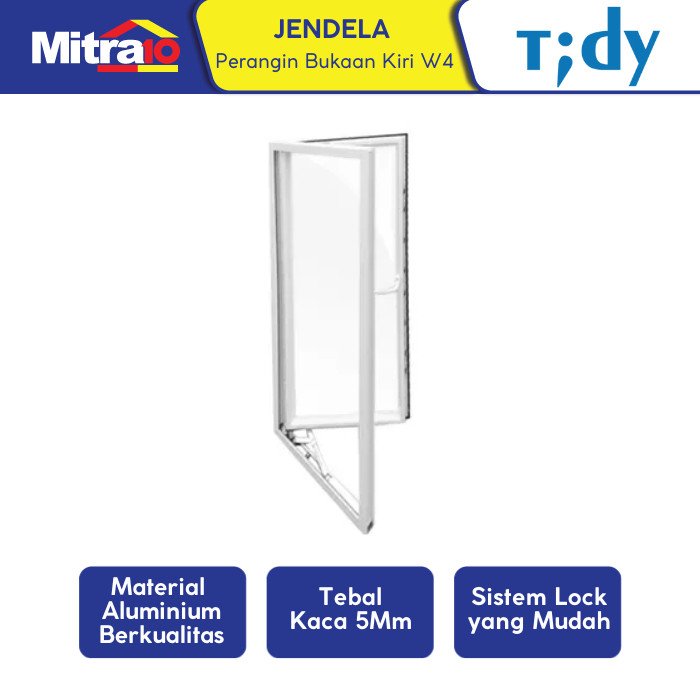 Tidy Jendela Perangin Bukaan Kiri Aluminium W4 60x150 Cm Putih