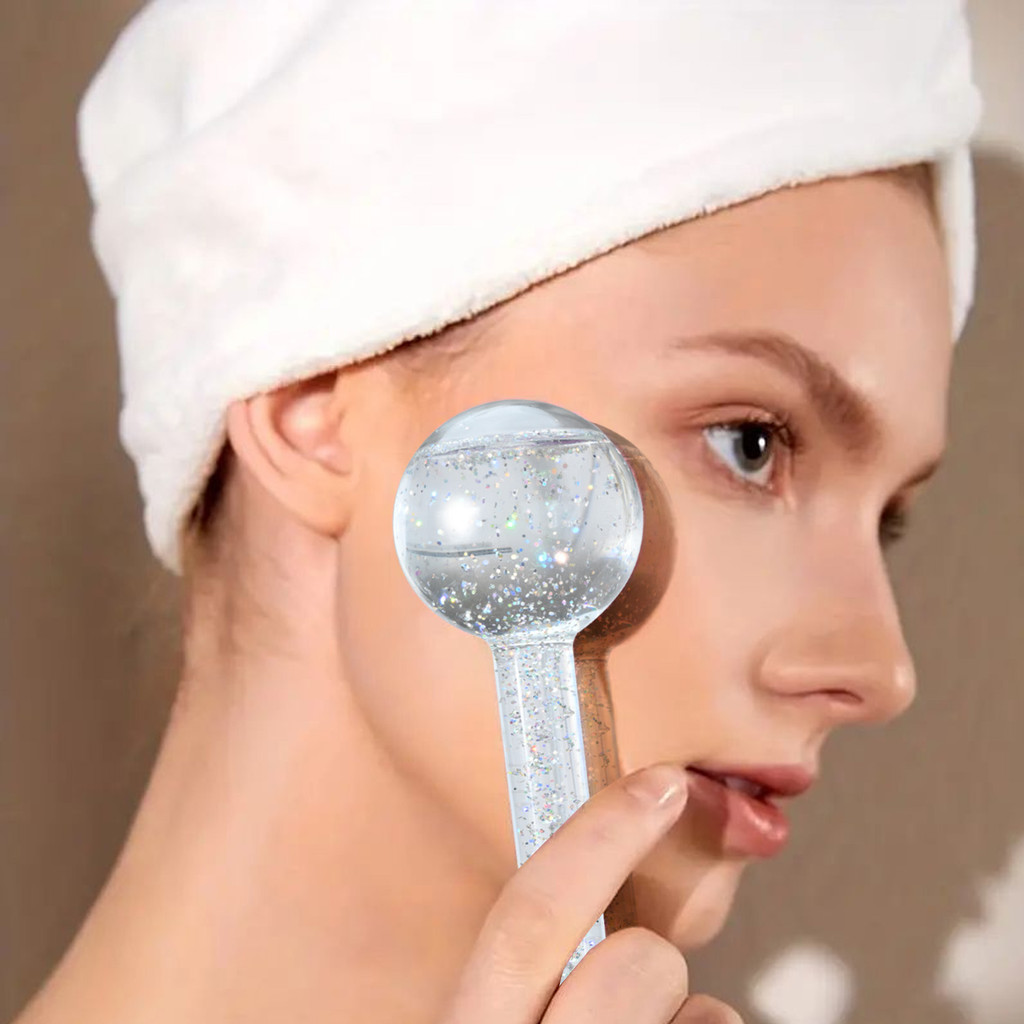Ice Hockey - New Ice Ball - Crystal Ball - Ice Treatment Face Rotary Massage Stick - Glass Beauty
