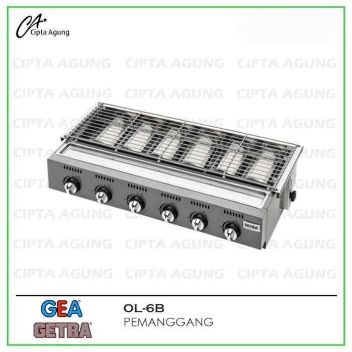 Getra Ol-6B Kompor Panggangan Tanpa Asap Gas 6 Tungku Bbq Burner