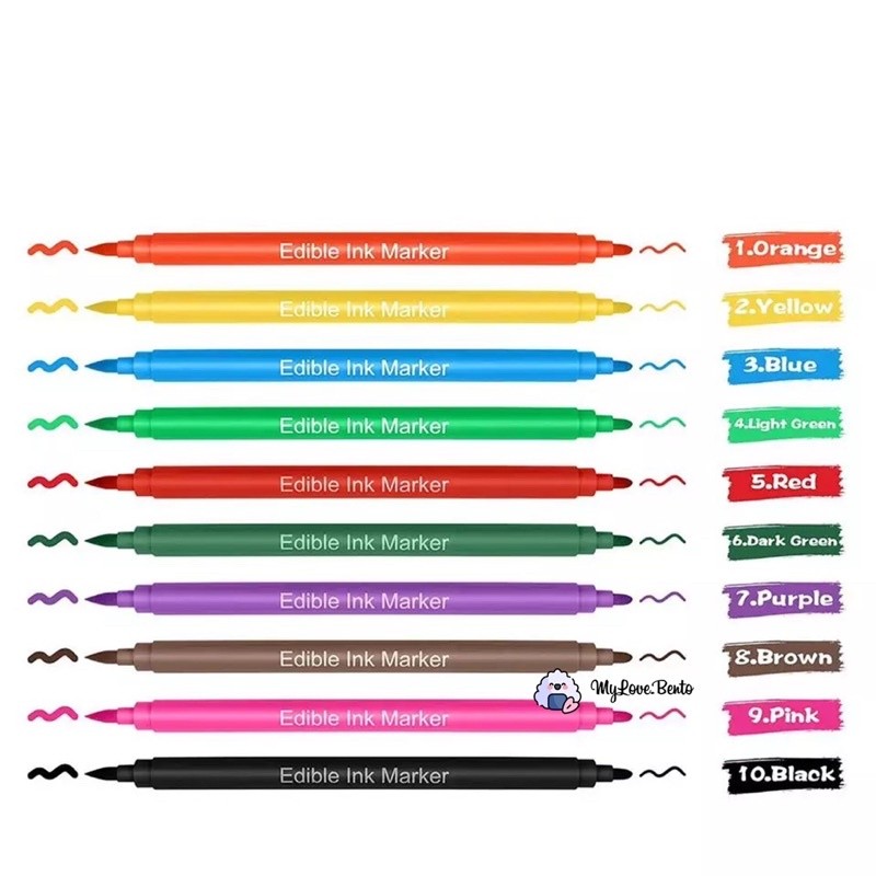 

10 Pcs - Edible Food Pen Untuk Makanan Kue Roti Cookiee Baking Decoration Pulpen Dekorasi Makanan