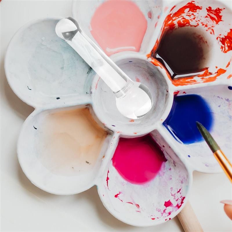 Glass Muller Mineral Pigment Grinding Pestle Face Spatula Set Set Watercolor Manual Grinder Pestle R