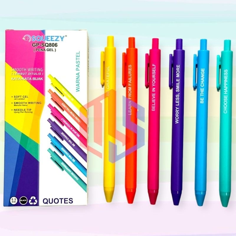 

Pulpen / Ballpoint / Pen Gell Squeezy GP - SQ806 (12 Pcs)