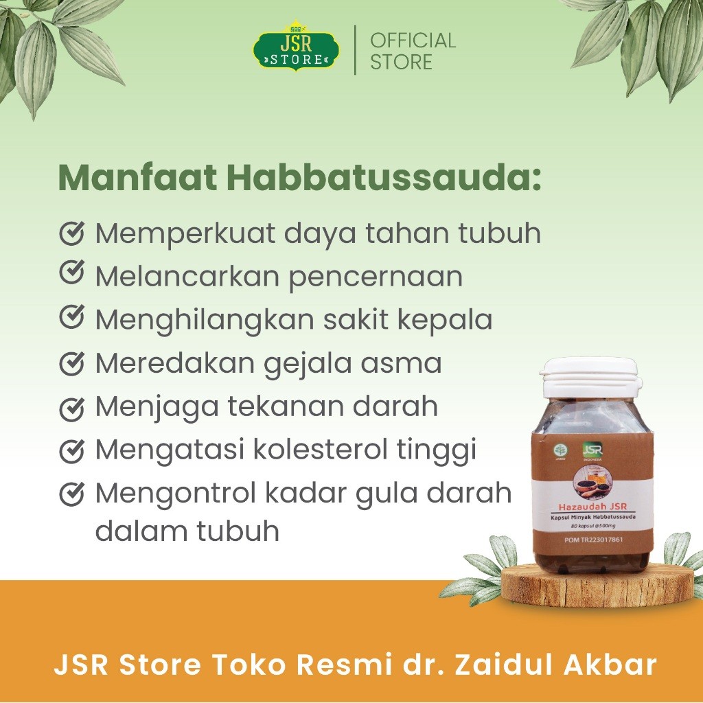 Habbatussauda Oil JSR Rekomendasi dr Zaidul Akbar - 80 Kapsul