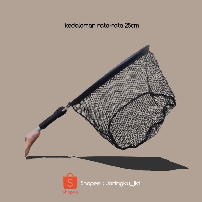 Fur Babies Jaring Serokan Seser Aluminium Ikan Besar Ukuran 30Cm Kotak Bulat