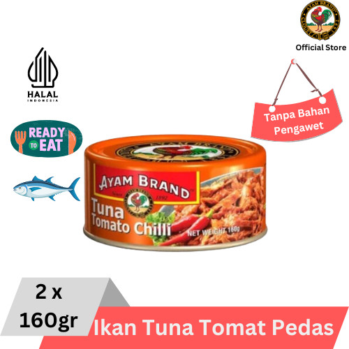 

Ayam nd - Ikan Tuna Kaleng Tomat Pedas 2 pcs 160gr