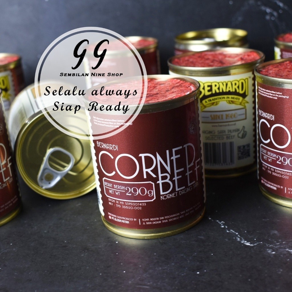 

Bernardi CORNED BE 290 Gram Kornet Daging Sapi Cornet Korned Kaleng