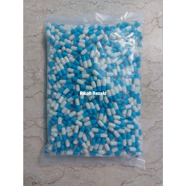 Cangkang Kapsul Kosong No.0 Biru Putih