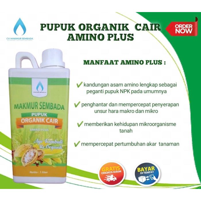 Pupuk Organik Cair Amino Plus, Pupuk Amino Tanaman 1 Liter