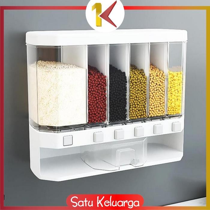 

Terlaris Sk-C194 Dispenser Makanan Kering Tempat Penyimpanan Beras Sereal Biji