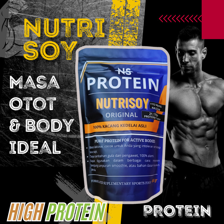 Susu Protein Kedelai Rasa Coklat 1500 Gram Whey Protein 100% Kedelai Penambah Masa Otot - Whey