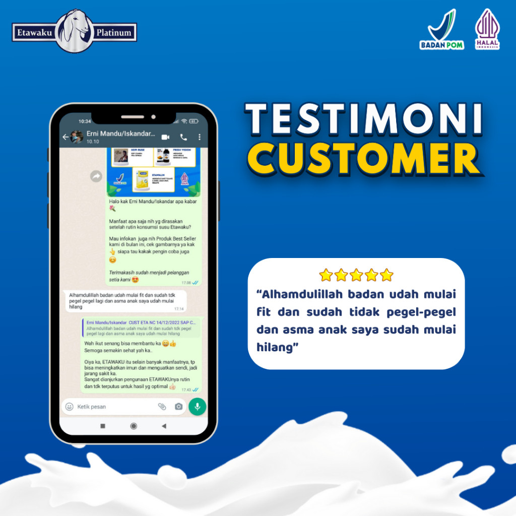 

Etawaku Platinum - Susu Kambing Etawa Murni Atasi Sesak Nafas Asma Flek Paru Paru 1 Box