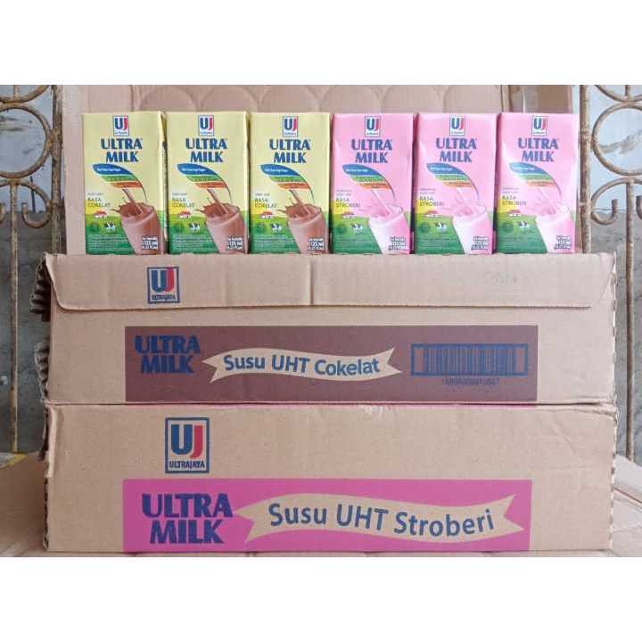 

1Dus - Ultra Milk Coklat Stroberi Fullcream 125 mL 40 Pcs