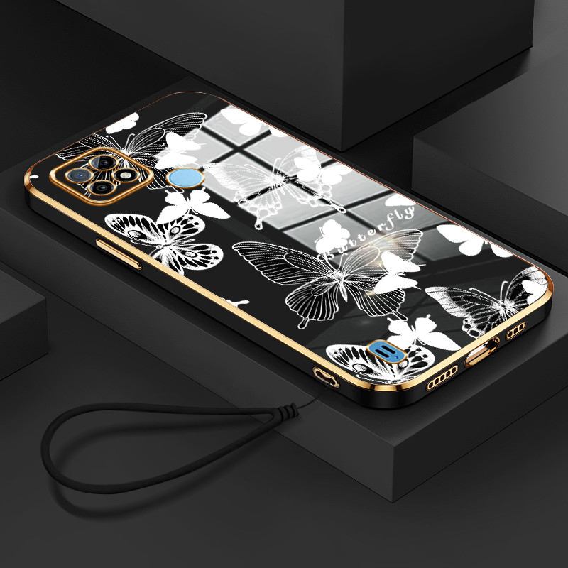 Casing Hp Untuk Realme C21 C21Y C25Y Case Casing HP pelindung silikon baru Softcase kupu-kupu warna 