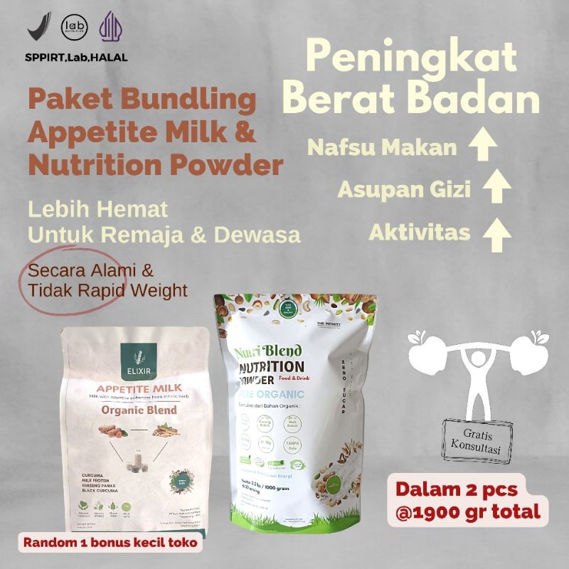 

Paket Bundling Penambah Berat Badan - Nutrition Powder dan Appetite Milk