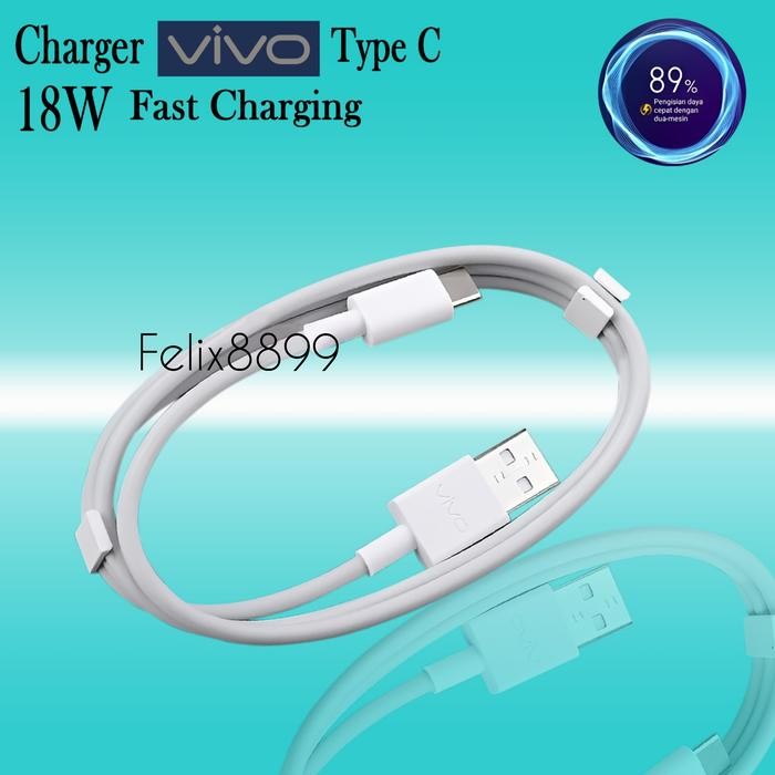 Charger Vivo Y21 Y21S Y21T Y53S Original 100% Type C Fast Charging Kode 1381