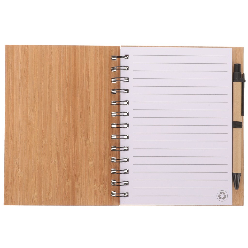 

Wood Grain Notepad Spiral Writing Notebook Diary Monthly Planner Book With Pen Office School
