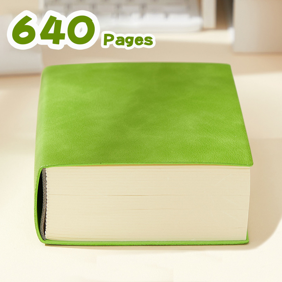 

Super Thick Notebook (640Pages) A6 Creativity Stationery Blank Notepads Pu Cover School Office