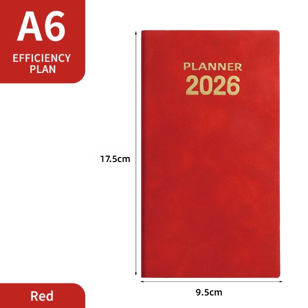 

2026 English A6 Agenda Book Mini Appointment Notebooks With Calendar Pocket Diary Book Daily Weekly