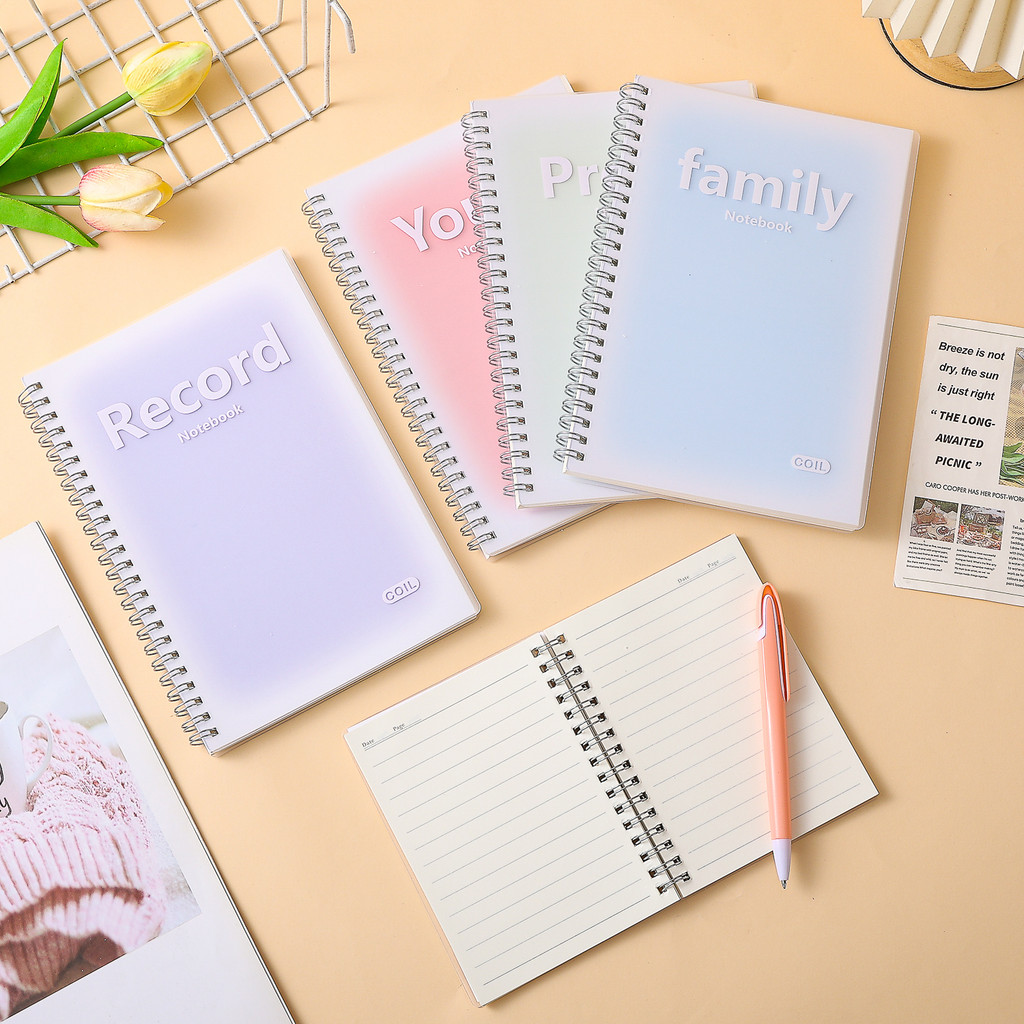 

Kawaii Spiral Notebook A6/A5/B5 160 Pages Plastic Cover Office School Supplies Stationery