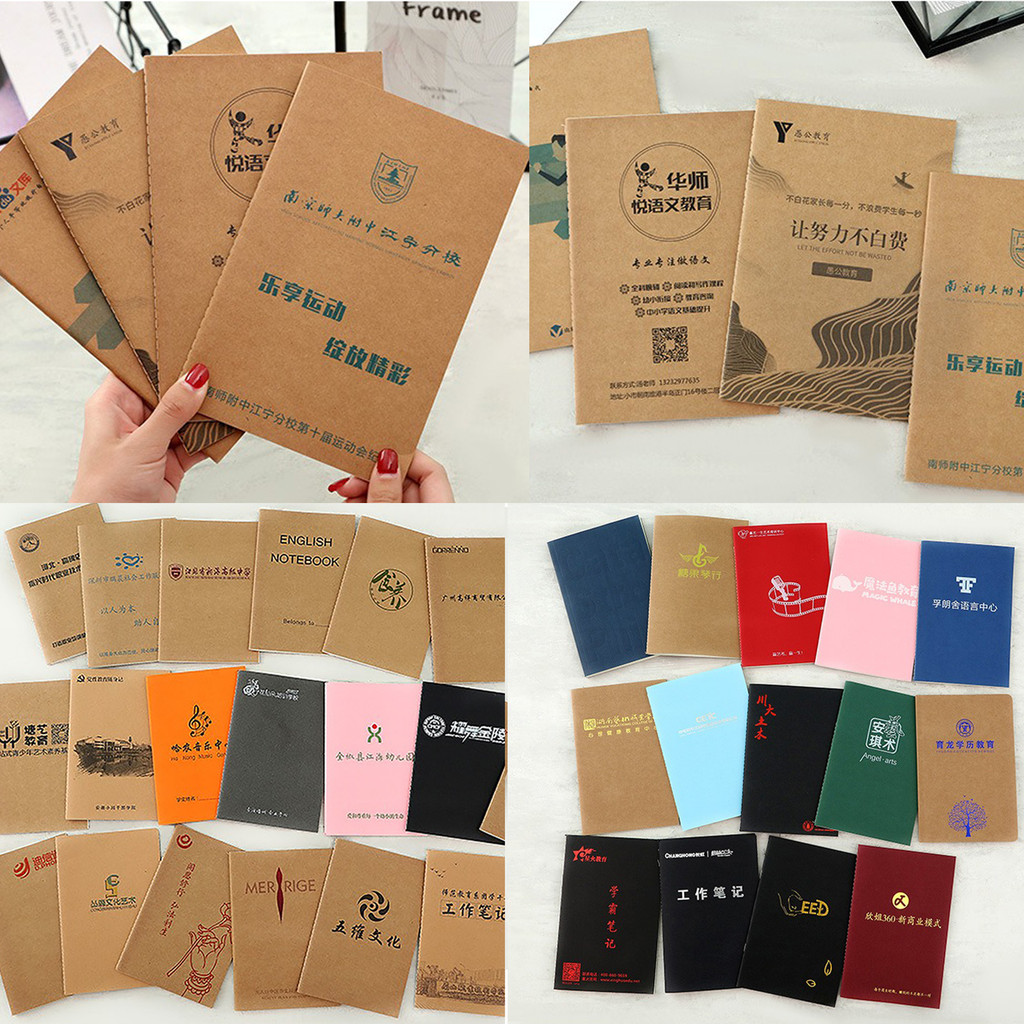 

Lot 50Pcs Customize Kraft Paper Journal Book A5 Size 30 Sheets 60 Pages Notebook Line Soft Cover