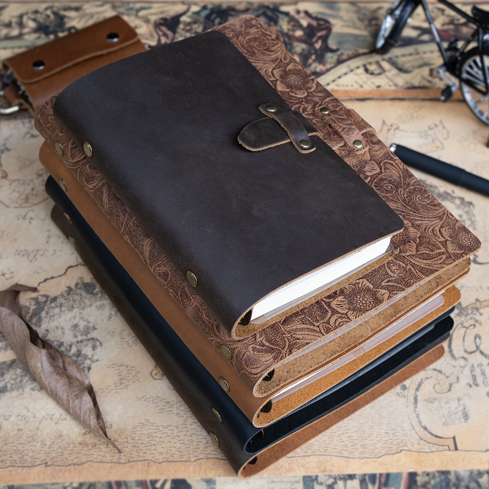 

New Handmade Cowhide Notebook, Daily Multi-Purpose Writing And Note-Taking Books Can Replace 6 Holes
