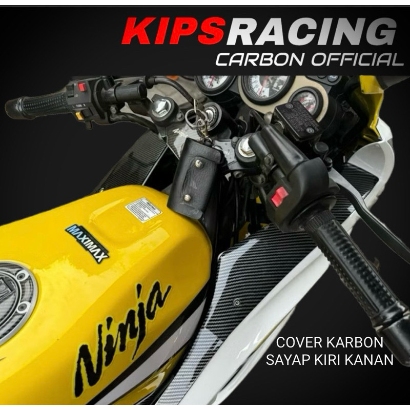 COVER SAYAP CARBON NINJA RR NEW CARBON GLOSY carbon variasi ninja rr new aksesoris ninja rr new