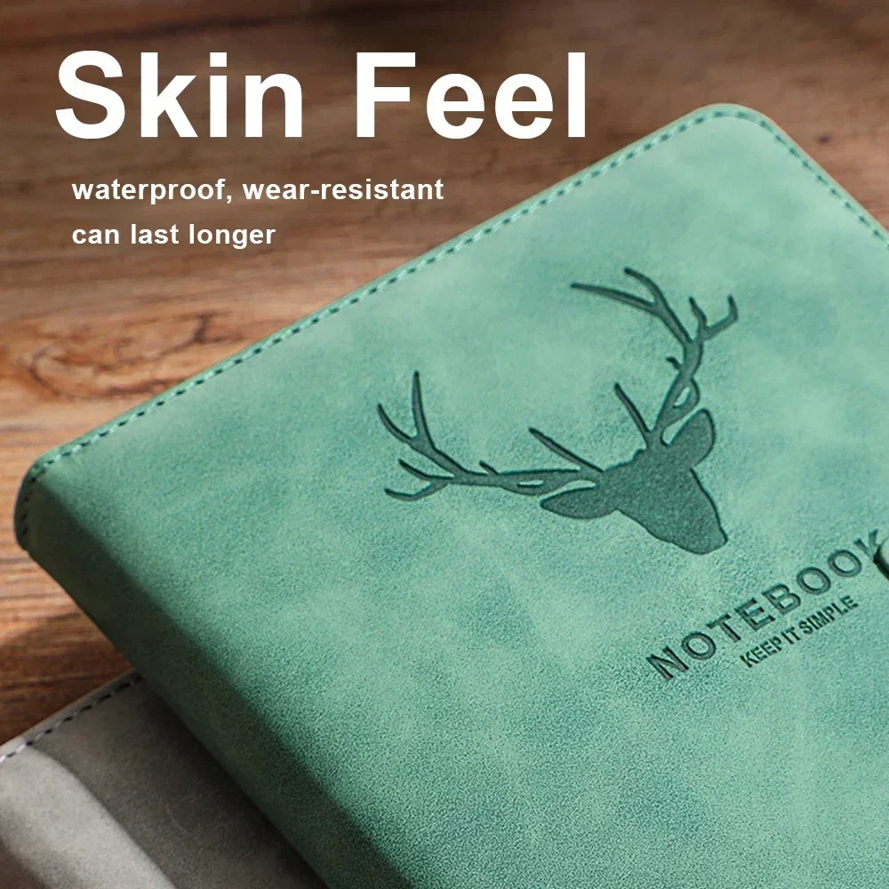 

School 80Gms Thick Notepad Supplies Super Cover Diary Pages Leather Notebook Deer Business One Year