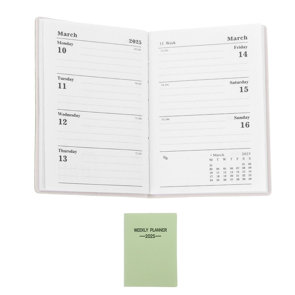 

2025 Mini Pocket Weekly Planner Daily And Monthly Calendar Cover Undated Calendars Desktop Office