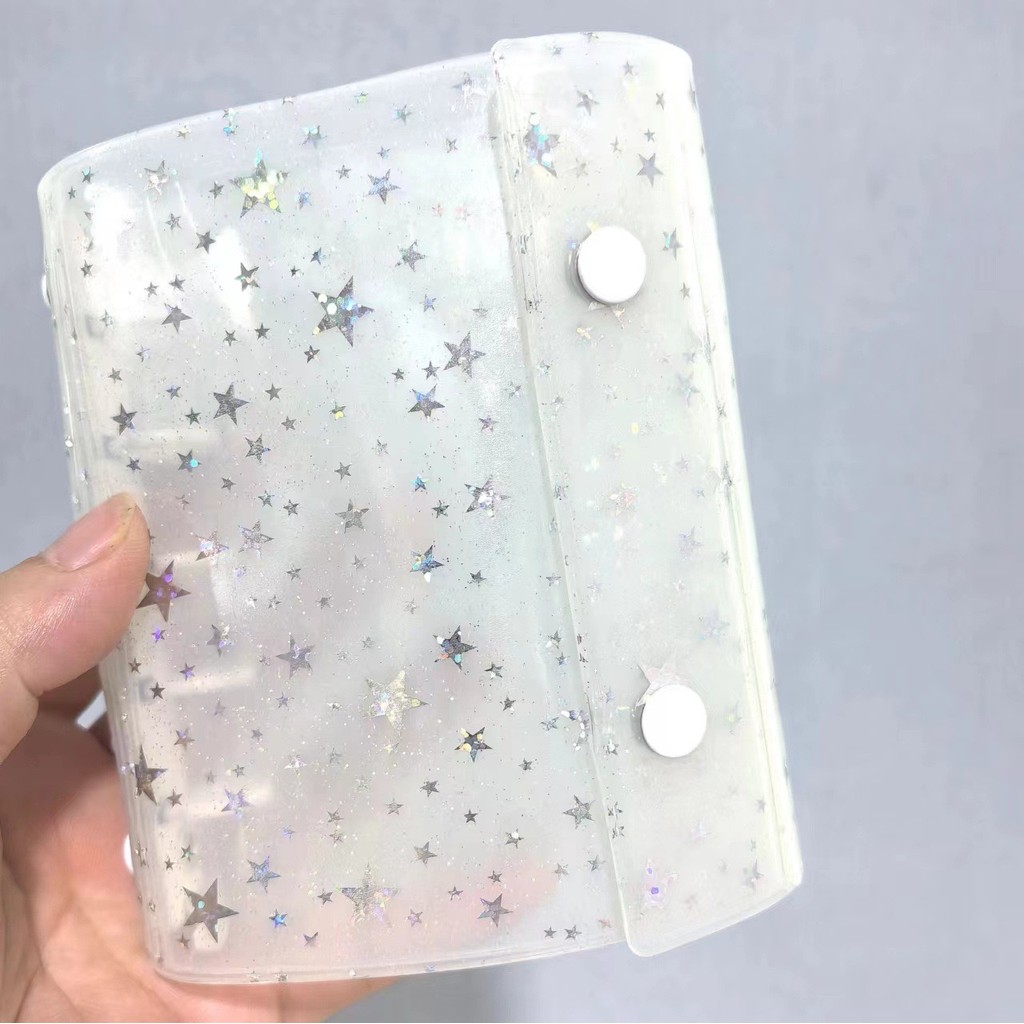 

A6 A7 M5 Personal Transparent Stars High Clear 3-Foldout Pvc Loose Leaf Notebook Cover Planner