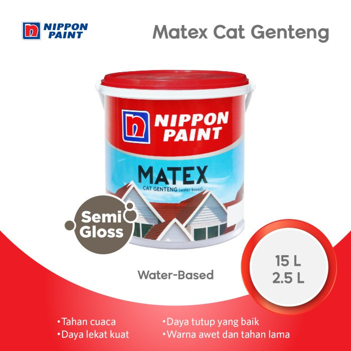 Bararoomkey_ Cat Genteng Matex Nippon Paint Berbagai Warna (Pail)