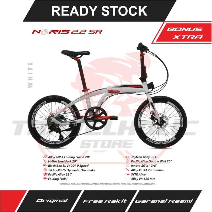 Sepeda Lipat 20 Inch 451 Pacific Noris 2.2 Sr Alloy 9 Speed Hidrolik