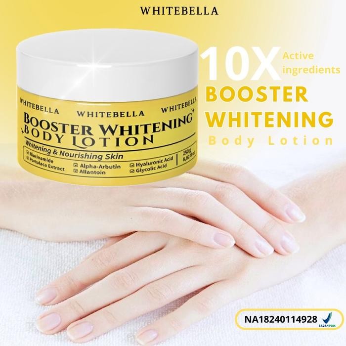 Produk Viral Hb Booster Whitening Whitebella Body Lotion 250Gr Niacinamide Arbutin Packing Aman