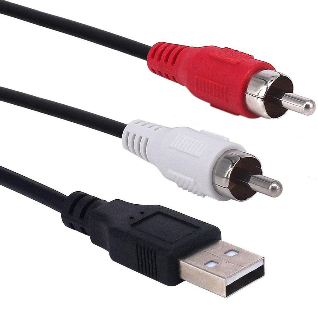 USB to 2RCA Cable,5 Feet/1.5m USB 2.0 Male to 2 RCA Male Jack
