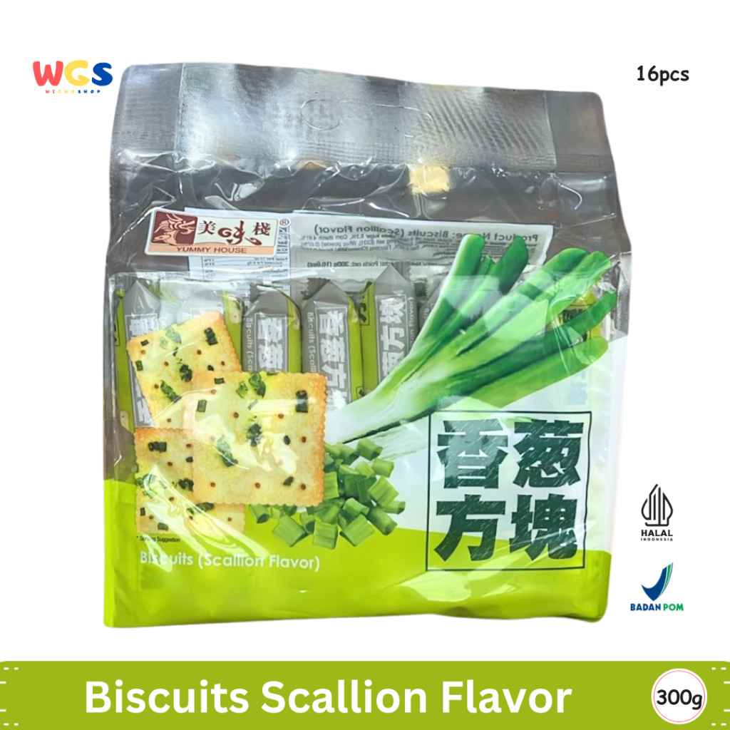 

READYY! YUMMY HOUSE Biscuits Scallion Flavor 300g 16pcs Biskuit Rasa Daun Bawang Gurih Renyah
