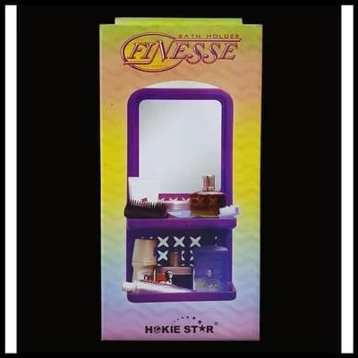 Terlaris Rak Kamar Mandi Plastik + Cermin / Rak Sabun / Rak Shampo + Cermin