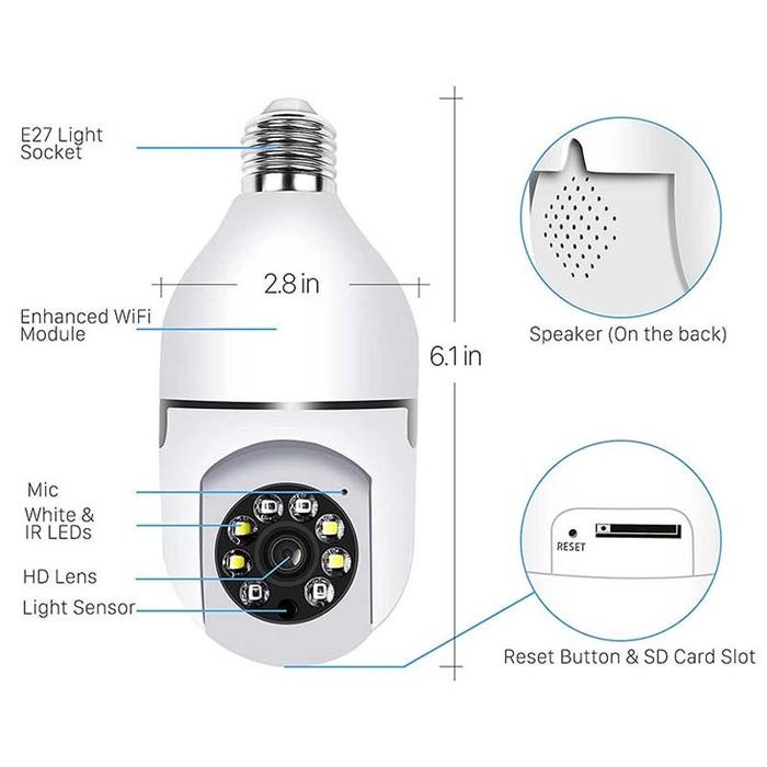 Terlaris Eyesec Cctv Kamera Cctv Lampu Bohlam Ip Camera Cctv Wifi 3Mp Full Hd