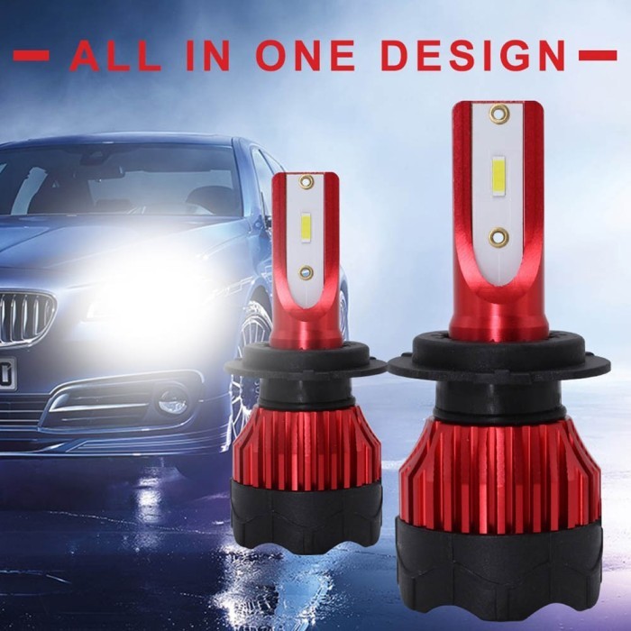Lampu Mobil Led H11 Gt Zes Chips 12000Lm 55W 6000K H11 12V Ori Original Asli