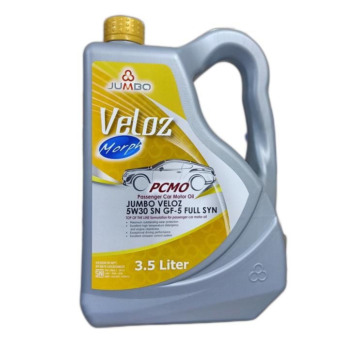 PREMIUM Oli Mesin Jumbo VELOZ 5W30/5W-30 Api SN GF-5 Full SYN (3.5 Liter)