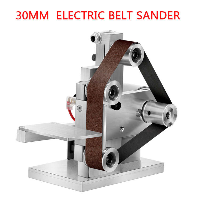 Belt Sander Elektrik Mini 30X330 Mm Mesin Penggiling Pemoles Diy Rumah Cocok untuk Alat Penggiling P