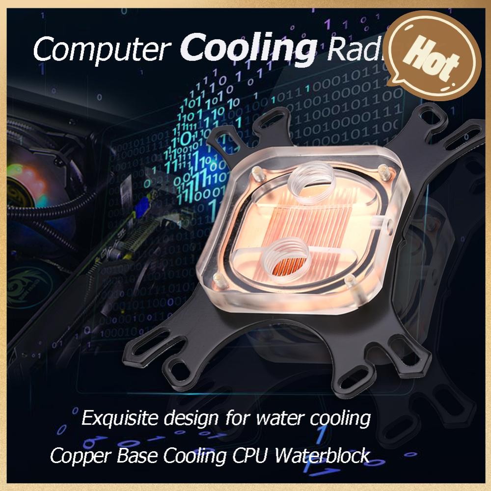 Transparan CPU Air Blok Waterblock Dasar Tembaga CPU Air Cooler Komputer PC Pendingin Radiator untuk