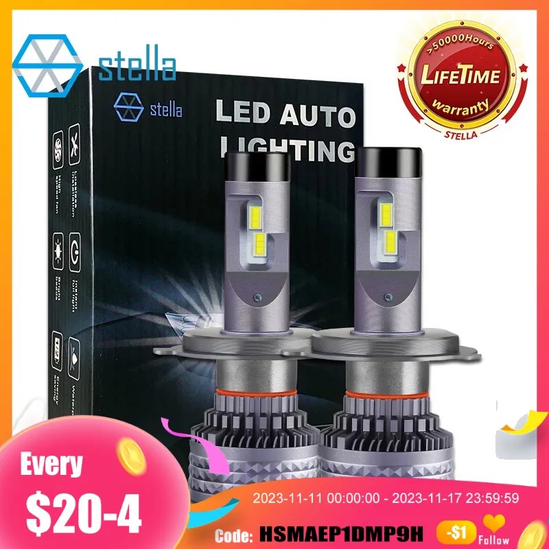 Stella Lampu Depan Mobil Canbus H4 Lampu Led H7 Led 90W Lampu Kabut H1 9005 9006 H11 9012 Lampu Depa